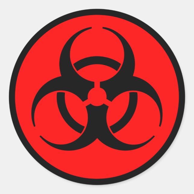Sticker Rond Symbole de bioaléa rouge (Devant)