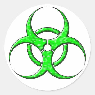 Sticker Rond Symbole de biodanger Lime