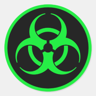 Sticker Rond Symbole de biodanger vert