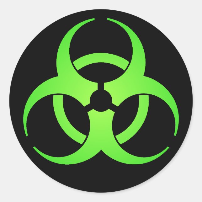 Sticker Rond Symbole de biodanger vert (Devant)