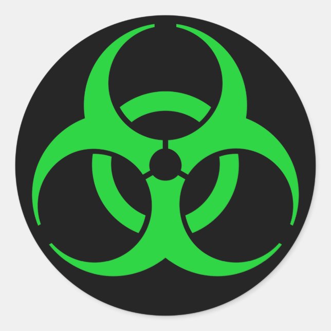 Sticker Rond Symbole de biodanger vert (Devant)