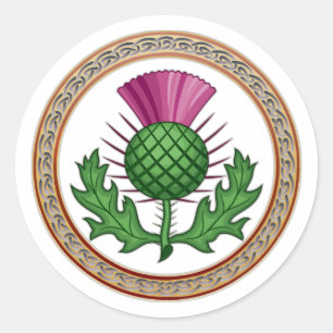 Sticker Rond Symbole de chardon écossais Badge