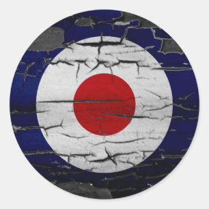 Sticker Rond Symbole de cible de mod de détresse