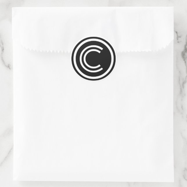 Sticker Rond Symbole de copyright (Sac)