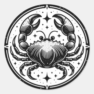 Sticker Rond Symbole de crabe du symbole Horoscope