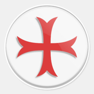 Sticker Rond Symbole de croix Templier du Chevalier