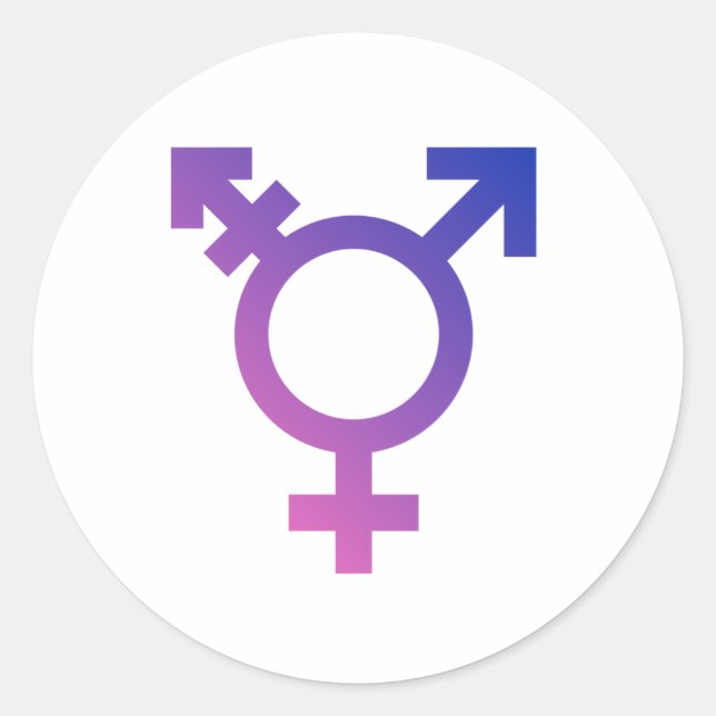 Sticker Rond Symbole de fierté trans (Devant)