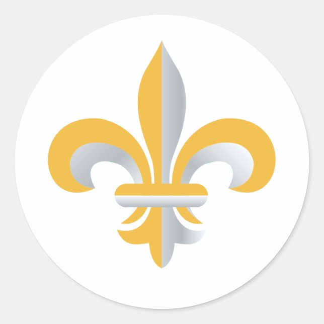 Sticker Rond Symbole de Fleur de Lis (Devant)