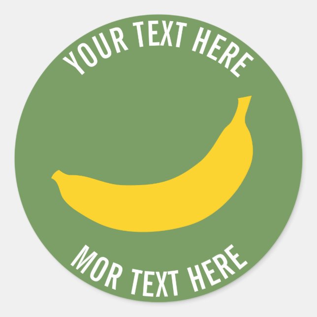 Sticker Rond Symbole de fruits de banane jaune mignon autocolla (Devant)