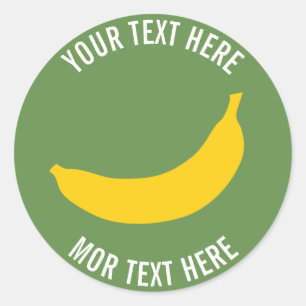 Sticker Rond Symbole de fruits de banane jaune mignon autocolla