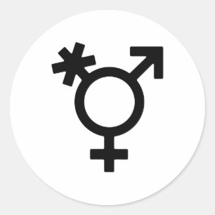 Sticker Rond Symbole de genre alternatif transgenre