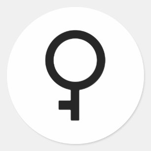 Sticker Rond Symbole de genre demifille