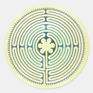 Sticker Rond Symbole de géométrie sacrée - Chartres Labyrinthe