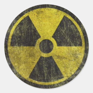 Sticker Rond Symbole de gravité radioactif