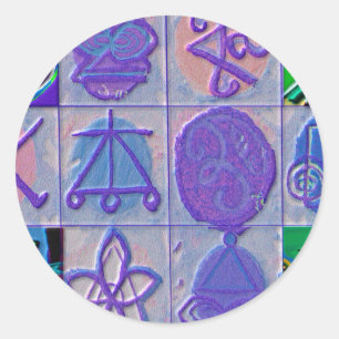 Sticker Rond Symbole de guérison Reiki n Karuna 12 V24