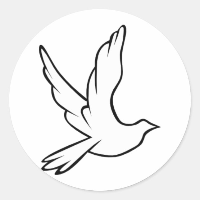 Sticker Rond Symbole de la colombe (Devant)