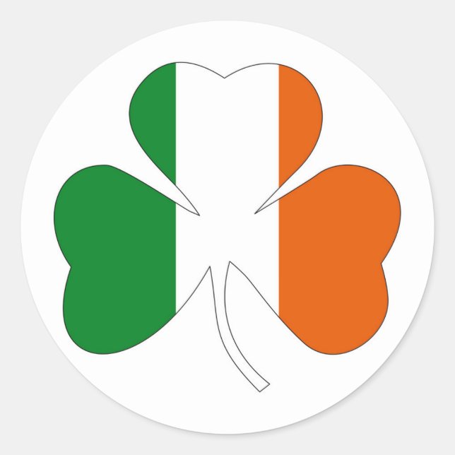 Sticker Rond symbole de la feuille irlandaise drapeau symbole d (Devant)