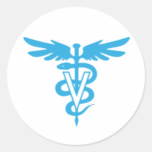 Sticker Rond Symbole de la médecine vétérinaire