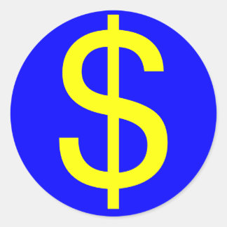 Sticker Rond $, symbole de la monnaie américaine