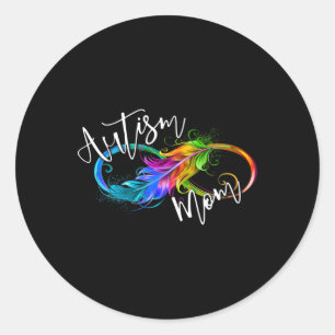 Sticker Rond Symbole de la neurodiversité Rainbow Infinity Auti
