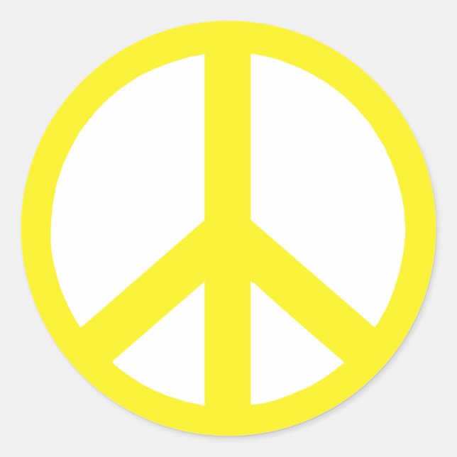 STICKER ROND SYMBOLE DE LA PAIX JAUNE (Devant)