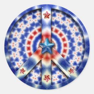 Sticker Rond Symbole de la paix patriotique