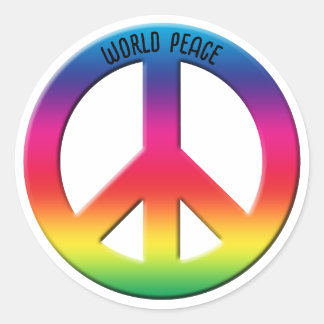 Sticker Rond Symbole de la paix Rainbow Spectrum, puissance de 