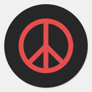 Sticker Rond Symbole de la paix rouge