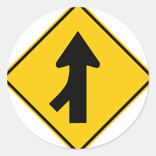Sticker Rond Symbole de la route de fusion (gauche) (Devant)