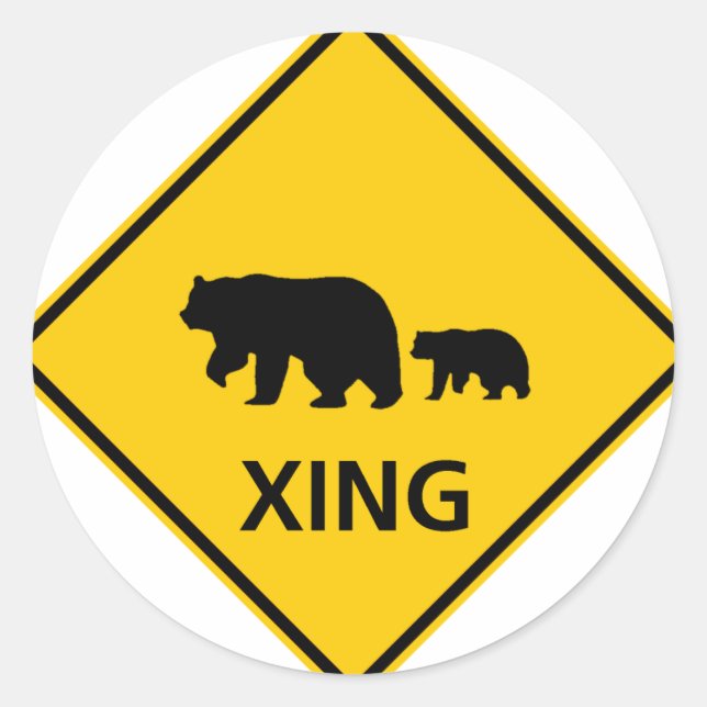 Sticker Rond SYMBOLE DE LA ROUTE DU PARCOURS DE L'Ours (Devant)