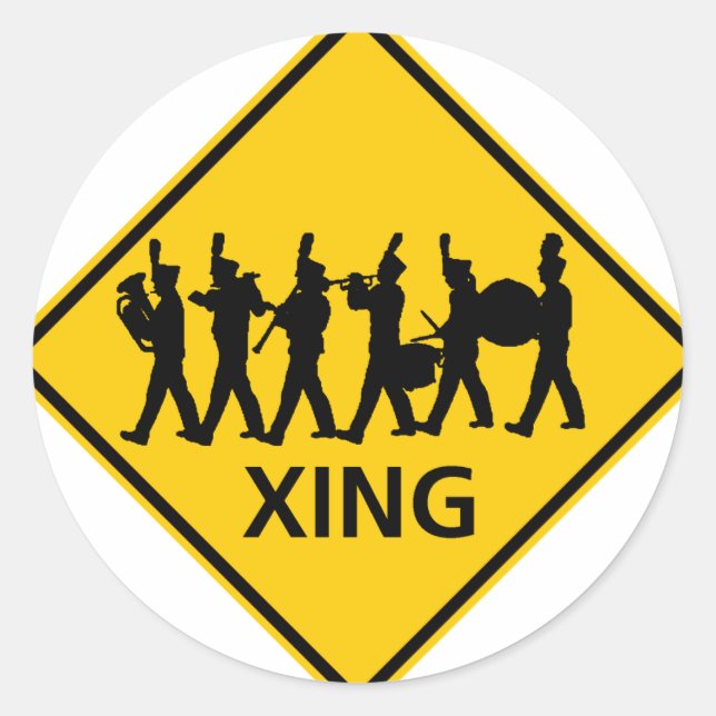 Sticker Rond Symbole de la route du passage à niveau (Devant)