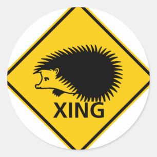 Sticker Rond SYMBOLE DE LA ROUTE DU PASSAGE DE HÊdgehog
