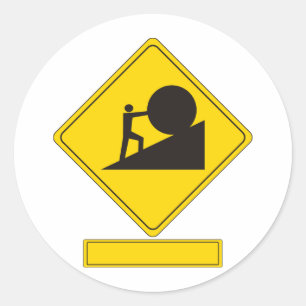 Sticker Rond Symbole de la route Sisyphus