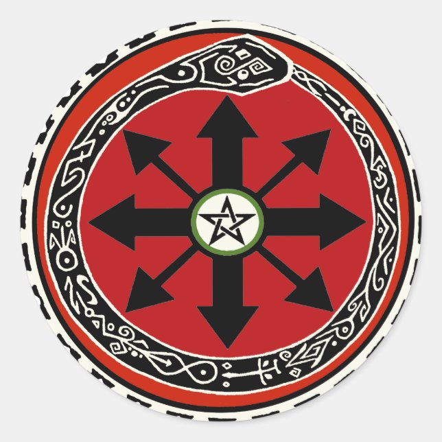 Sticker Rond Symbole de la sorcellerie pour le chaos (Devant)