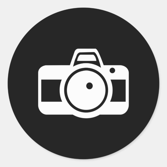 Sticker Rond Symbole de l'appareil photo (Devant)