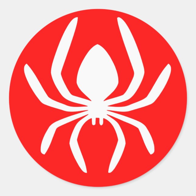 Sticker Rond Symbole de l'araignée rouge (Devant)