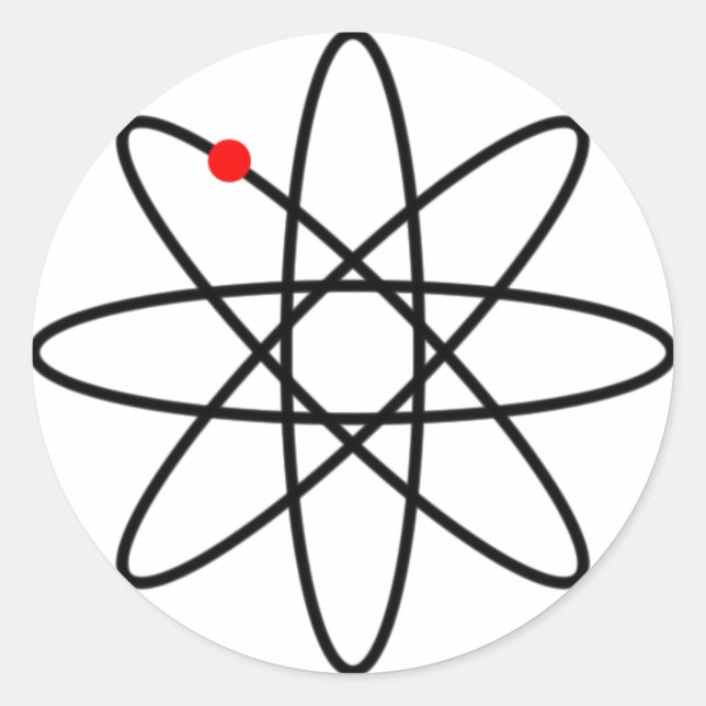 Sticker Rond Symbole de l'Atom par zizudesign (Devant)
