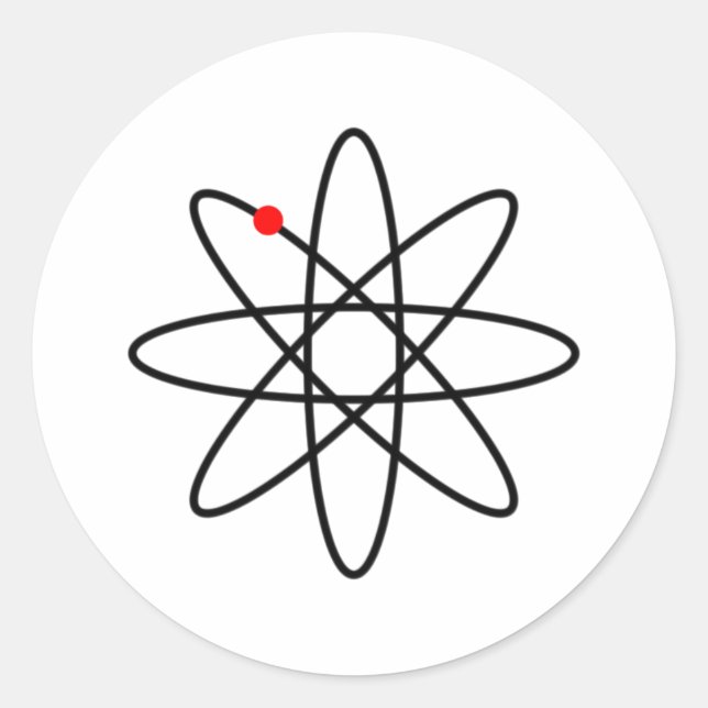 Sticker Rond Symbole de l'Atom par zizudesign (Devant)