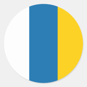 Sticker Rond Symbole de l'espagne du drapeau des Îles Canaries
