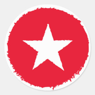 Sticker Rond Symbole de l'étoile blanche de l'armée patriotiq