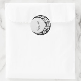 Sticker Rond Symbole de lune tribal personnalisé