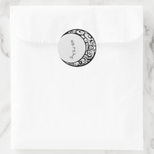 Sticker Rond Symbole de lune tribal personnalisé