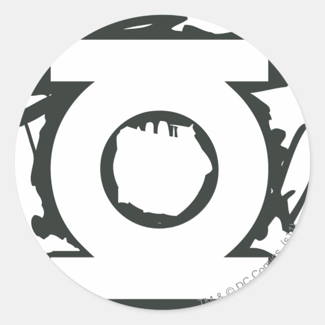 Sticker Rond Symbole de marqueur vert lanterne (Devant)