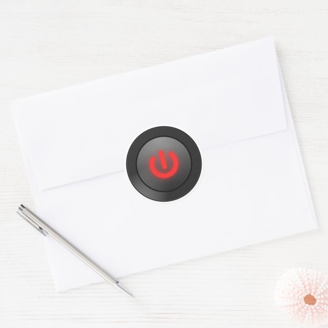 Sticker Rond Symbole de mise hors tension (Enveloppe)
