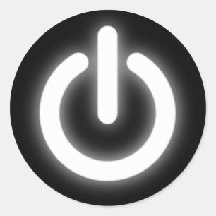 Sticker Rond Symbole de mise sous tension lumineux drôle