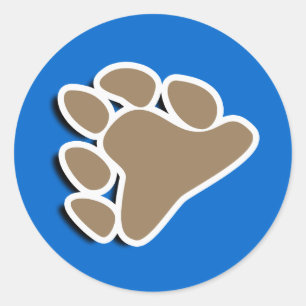 STICKER ROND SYMBOLE DE PAGE D'OURS 3D
