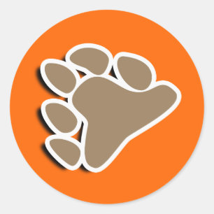 STICKER ROND SYMBOLE DE PAGE D'OURS 3D