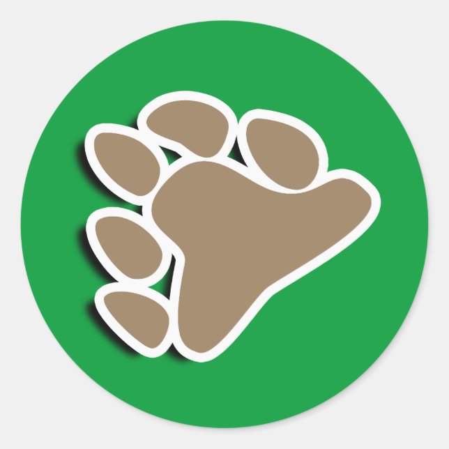 STICKER ROND SYMBOLE DE PAGE D'OURS 3D (Devant)