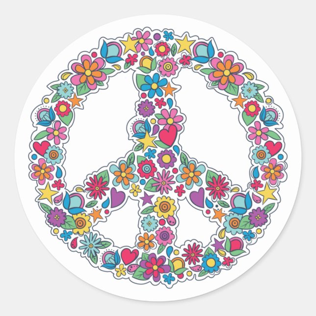 Sticker Rond Symbole de paix (Devant)