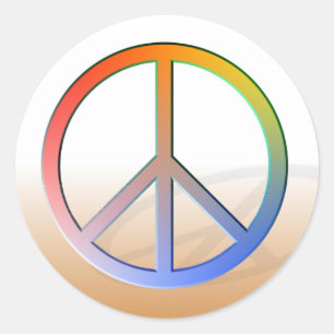 Sticker Rond Symbole de paix arc-en-ciel